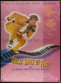 4b857 GREAT BALLS OF FIRE French 1p 1989 Dennis Quaid as rock 'n' roll star Jerry Lee Lewis!