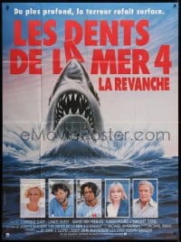 4b867 JAWS: THE REVENGE French 1p 1987 great different shark artwork + cast portraits!