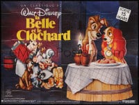 4b749 LADY & THE TRAMP French 8p R1970s Disney dog classic, spaghetti scene & cast portrait!