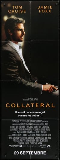4b724 COLLATERAL French door panel 2004 c/u of Tom Cruise holding gun, directed by Michael Mann!