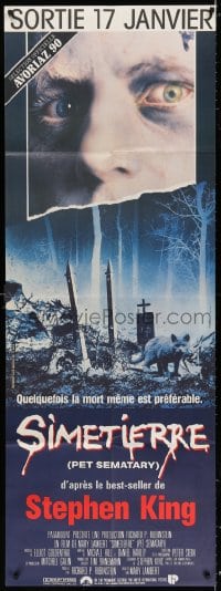 4b736 PET SEMATARY French door panel 1990 Stephen King's best selling thriller, graveyard image!