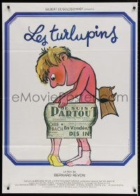 4b715 LES TURLUPINS French 31x44 1980 teen romance in WWII France, sexy cartoon art by Bourduge!