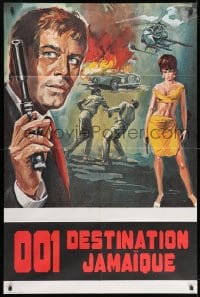 4b716 OUR MAN IN JAMAICA French 31x46 R1970s A 001 Operazione Giamaica, cool spy montage art!