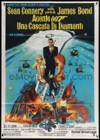 4b239 DIAMONDS ARE FOREVER Italian 1p 1971 art of Sean Connery as James Bond by Robert McGinnis!