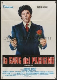 4b243 GANG Italian 1p 1977 Jacques Deray, great Ciriello art of Alain Delon holding gun & rose!