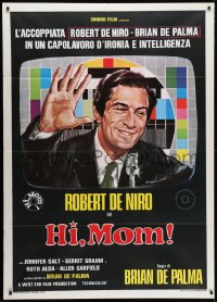 4b248 HI MOM! Italian 1p 1978 different art of Robert De Niro on TV, directed by Brian De Palma!