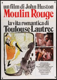 4b266 MOULIN ROUGE Italian 1p R1974 Jose Ferrer, different art by Henri de Toulouse-Lautrec, rare!