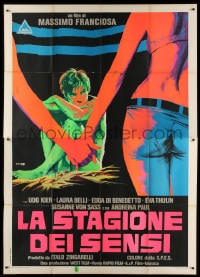 4b326 LA STAGIONE DEI SENSI Italian 2p 1969 sexy art by Franco, written by Dario Argento, dayglo!