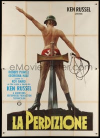 4b333 MAHLER Italian 2p 1974 Ken Russell, art of near-naked woman with whip & swastika underwear!