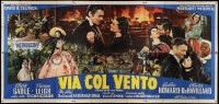 4b375 GONE WITH THE WIND Italian 6p R1956 different montage of Clark Gable & Vivien Leigh, rare!