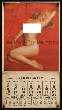 4b136 MARILYN MONROE Golden Dreams REPRO calendar 1980s nude image from 1st Playboy centerfold!