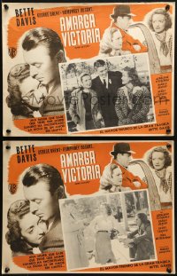 4b217 DARK VICTORY 2 Mexican LCs R1950s Humphrey Bogart, Bette Davis, Ronald Reagan, love triangle!