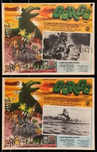 4b218 GORGO 2 Mexican LCs 1961 both with incredible special effects images of the giant monster!