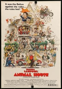 4b090 ANIMAL HOUSE promo brochure 1978 unfolds to a cool 15x22 poster with Meyerowitz art!