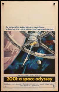 4b381 2001: A SPACE ODYSSEY WC 1968 Stanley Kubrick classic, art of space wheel by Bob McCall!