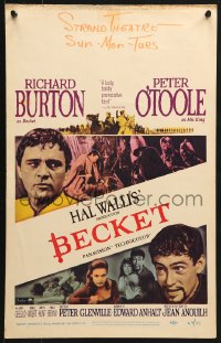 4b399 BECKET WC 1964 Richard Burton in the title role, Peter O'Toole, John Gielgud