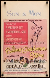 4b401 BENNY GOODMAN STORY WC 1956 Steve Allen as Goodman, Donna Reed, Gene Krupa, Reynold Brown art