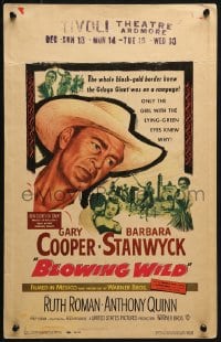 4b409 BLOWING WILD WC 1953 Gary Cooper, Barbara Stanwyck, Ruth Roman, Anthony Quinn!
