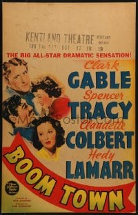 4b410 BOOM TOWN WC 1940 Clark Gable, Spencer Tracy, Claudette Colbert, Hedy Lamarr, very rare!