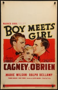 4b412 BOY MEETS GIRL WC 1938 art of Hollywood screenwriters James Cagney & Pat O'Brien!
