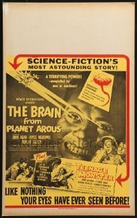 4b413 BRAIN FROM PLANET AROUS Benton WC 1957 evil power made him most feared man in the universe!