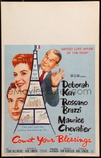4b429 COUNT YOUR BLESSINGS WC 1959 Deborah Kerr, Rossano Brazzi & Maurice Chevalier in Paris!