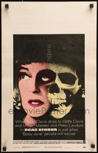 4b434 DEAD RINGER WC 1964 creepy close up of skull & Bette Davis, who kills her own twin!