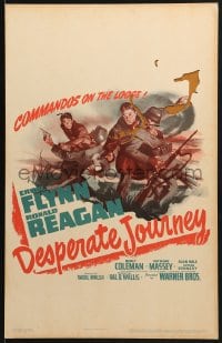 4b439 DESPERATE JOURNEY WC 1942 Errol Flynn & Ronald Reagan crash-land in the heart of Germany!