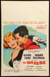4b474 GAZEBO WC 1960 great romantic art of Glenn Ford w/pigeon on shoulder & Debbie Reynolds!