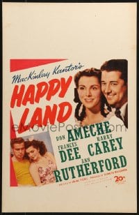 4b489 HAPPY LAND WC 1943 Don Ameche's son dies in WWII, a ghost shows him why it was worth while!