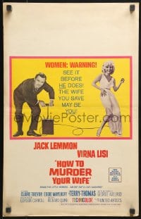 4b512 HOW TO MURDER YOUR WIFE WC 1965 Jack Lemmon, Virna Lisi, the most sadistic comedy!