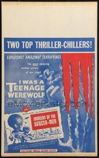 4b517 I WAS A TEENAGE WEREWOLF/INVASION OF THE SAUCER-MEN Benton WC 1957 two top thriller-chillers!