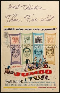 4b531 JUMBO WC 1962 Doris Day, Jimmy Durante, Stephen Boyd, Martha Raye circus elephant!