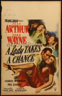 4b542 LADY TAKES A CHANCE WC 1943 Jean Arthur moves west and falls in love with John Wayne!