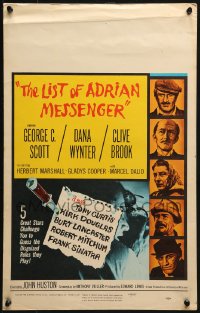 4b552 LIST OF ADRIAN MESSENGER WC 1963 John Huston directs five heavily disguised great stars!