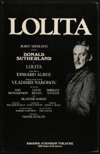 4b556 LOLITA stage play WC 1981 Donald Sutherland as Humbert Humbert in Edward Albee adaptation!