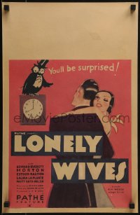 4b557 LONELY WIVES WC 1931 art of Edward Everett Horton, who seduces his lookalike's wife!