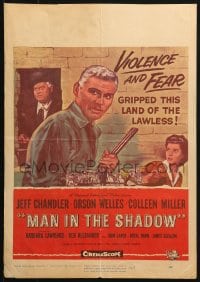 4b564 MAN IN THE SHADOW WC 1958 Jeff Chandler, Orson Welles & Colleen Miller in a lawless land!