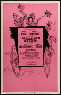 4b570 MARRIED ALIVE stage play WC 1968 Narpi art of Vincent Price & Patricia Routledge!