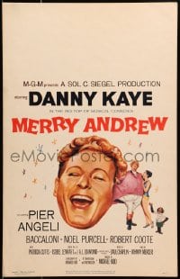 4b578 MERRY ANDREW WC 1958 Gale art of laughing Danny Kaye, Pier Angeli & Angelina the chimpanzee!