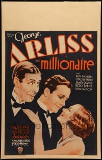 4b581 MILLIONAIRE WC 1931 art of George Arliss, David Manners & Evalyn Knapp, early James Cagney!