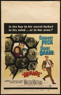 4b584 MIRAGE WC 1965 is the key to Gregory Peck's secret in his mind, or in Diane Baker's arms?