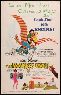 4b588 MONKEY'S UNCLE WC 1965 Walt Disney, Annette Funnicello flying with ape!