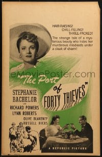 4b612 PORT OF 40 THIEVES WC 1944 mysterious beauty Stephanie Bachelor hides her murderous misdeeds!