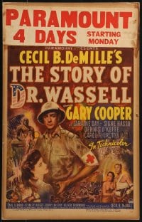 4b654 STORY OF DR. WASSELL WC 1944 close up art of heroic soldier Gary Cooper, Cecil B. DeMille