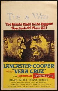 4b683 VERA CRUZ WC 1955 best close up artwork of cowboys Gary Cooper & Burt Lancaster!