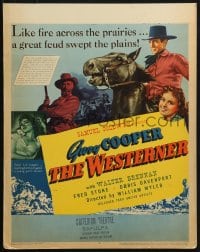 4b689 WESTERNER WC 1940 Gary Cooper, Walter Brennan, a great feud swept the plains like fire!