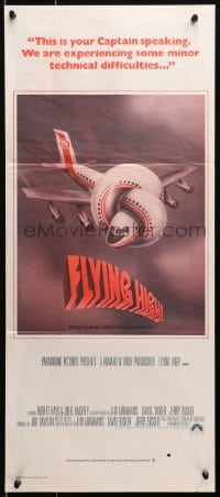 4c313 AIRPLANE Aust daybill 1980 classic zany parody, wacky art, Flying High!