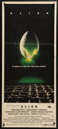 4c316 ALIEN Aust daybill 1979 Ridley Scott outer space sci-fi monster classic, cool egg image!