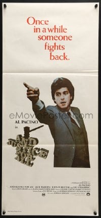 4c324 AND JUSTICE FOR ALL Aust daybill 1980 directed by Norman Jewison, Al Pacino is out of order!